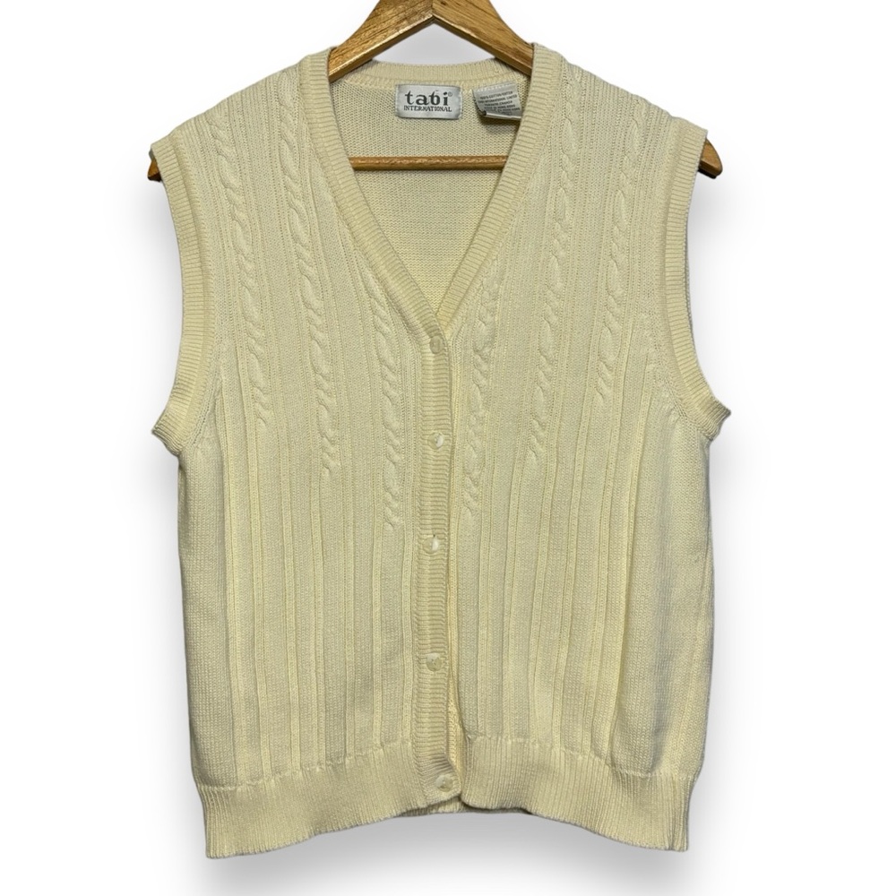 VINTAGE Tabi Cotton Sleeveless Sweater‎ - Large